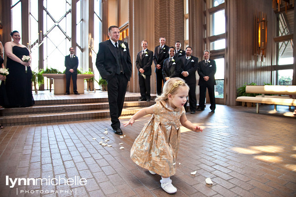 flower girls at Marty Leonard Chapel