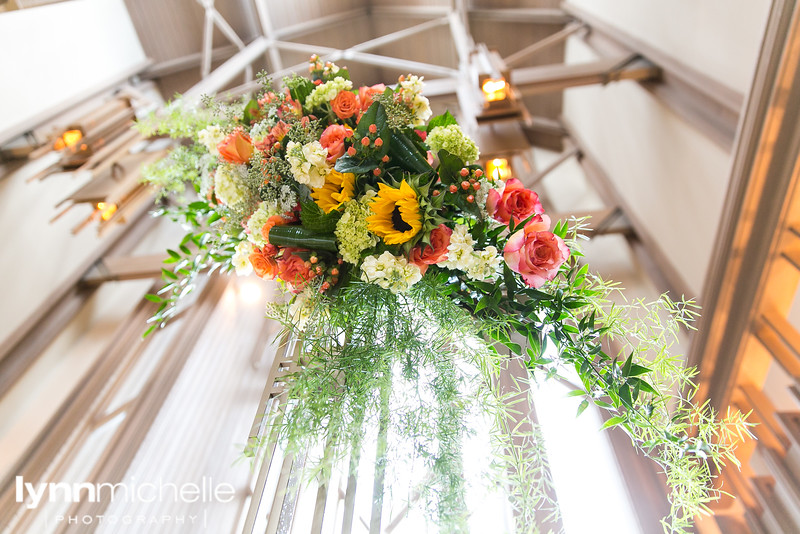 sunflower altar flowers at chapel