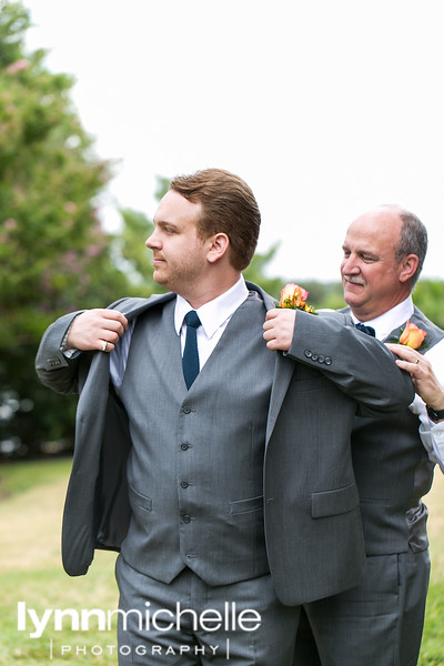 groom getting ready at Marty Leonard Chapel