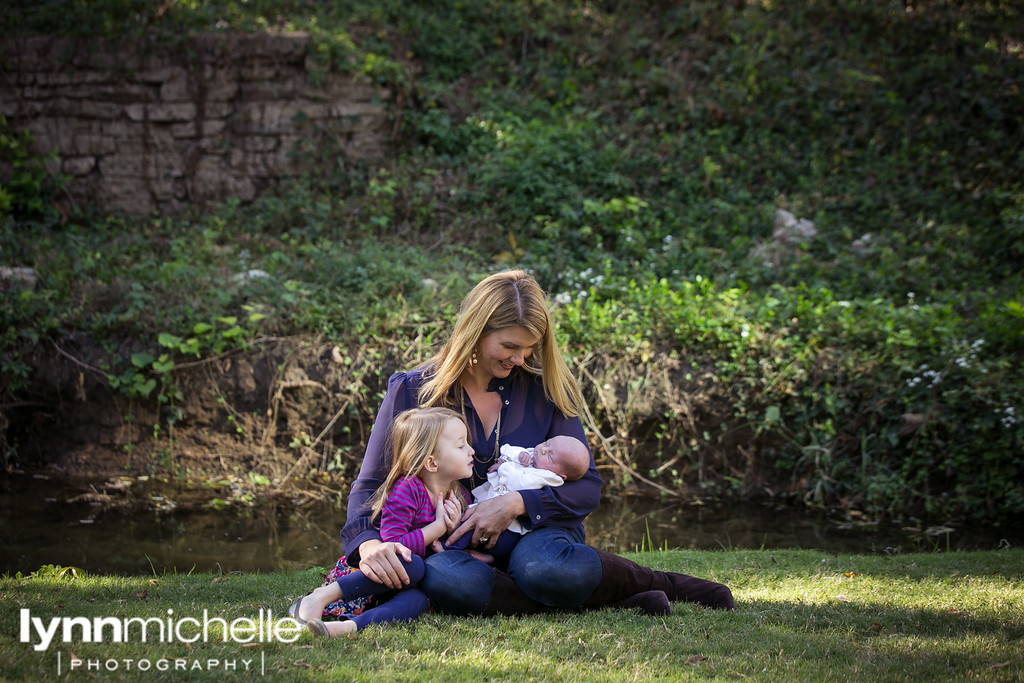 mother with two young daughters