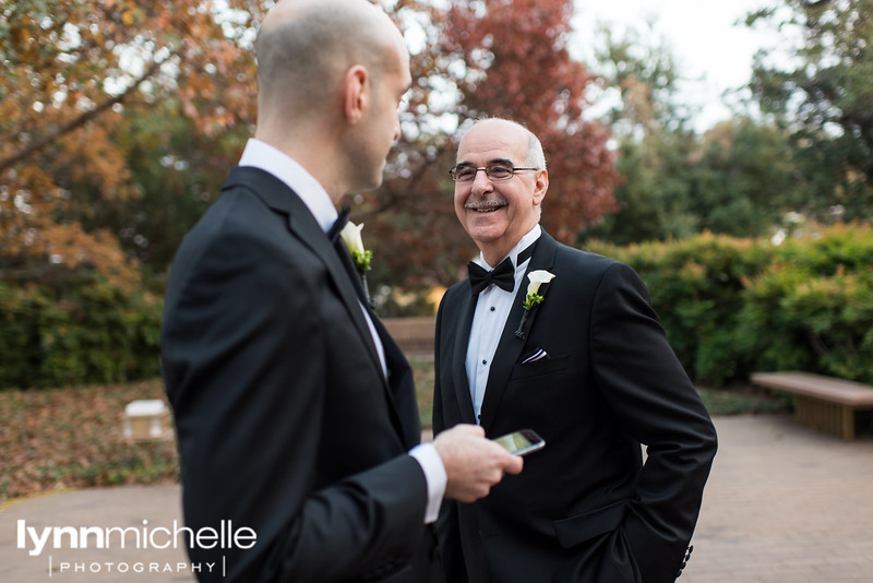 groom and father at Marty Leonad Chapel, fort worth.