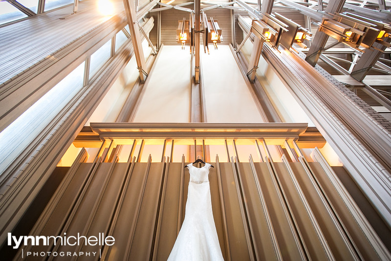 wedding dress details at Marty Leonad Chapel