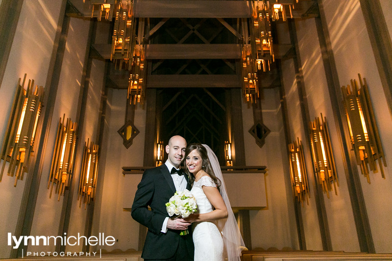 late evening wedding portraits at Marty Leonard Chapel