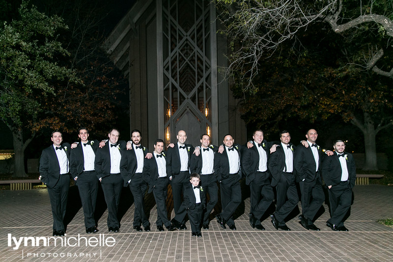 groomsmen and ring bearer in black tuxes fort worth wedding