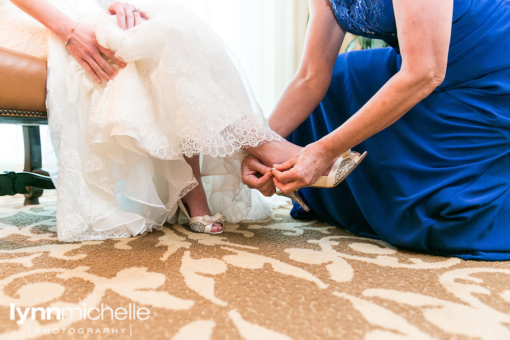 lace wedding dress and kate spade shoes sparkle heels