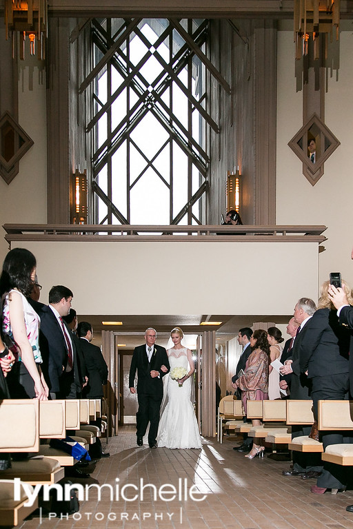 bride and dad evening ceremony at marty leonard