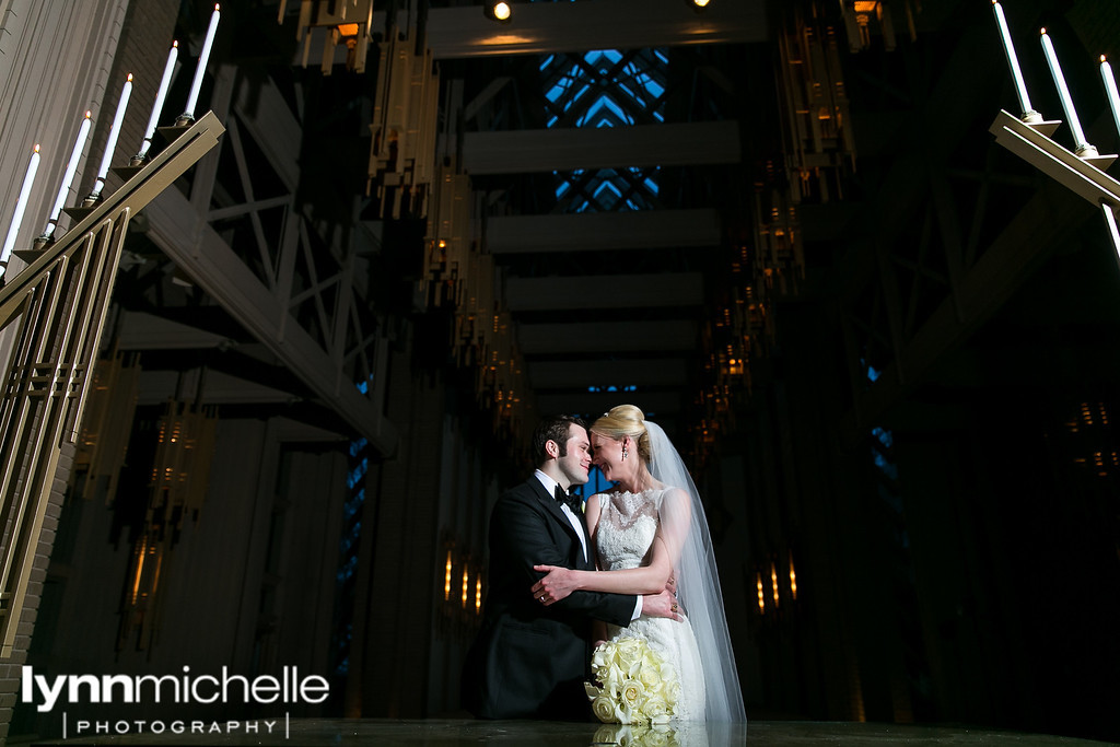 bride and groom portraits evening, marty leonard chapel