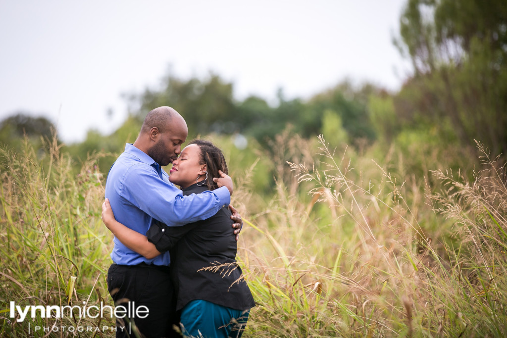 wearing black and blue in engagement pics