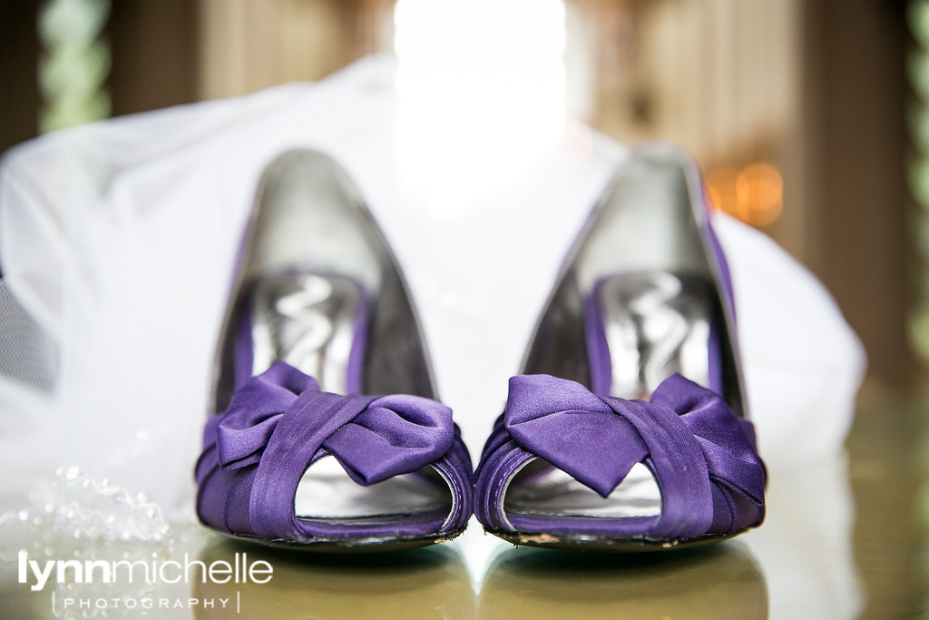 purple wedding shoes for bride