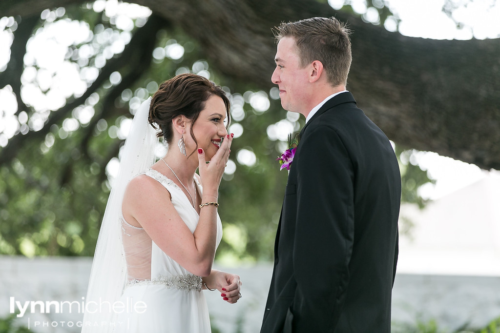 bride's reaction to groom wedding day