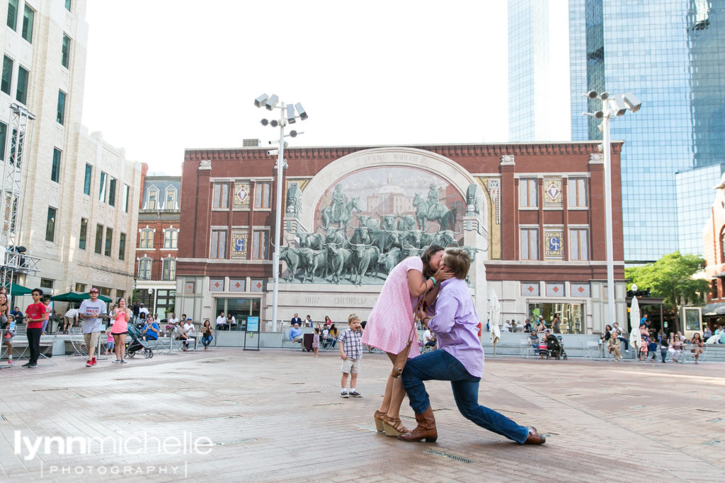 fort worth wedding proposal at sundance square