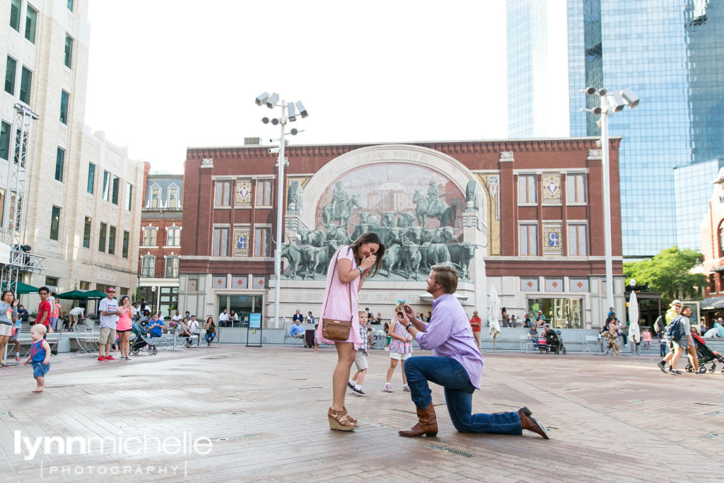 fort worth wedding proposal at sundance square